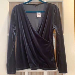 NWT J Crew Velvet Wrap Top